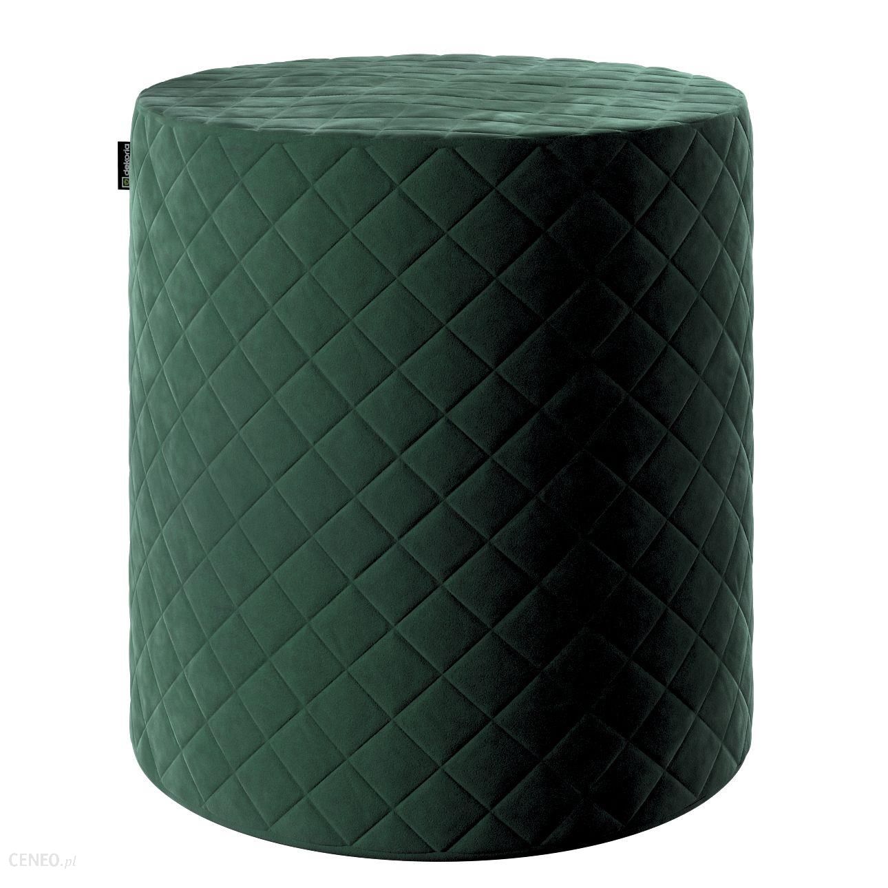Dekoria Puf Barrel pikowany ciemny zielony 40 wys. 40 cm Velvet