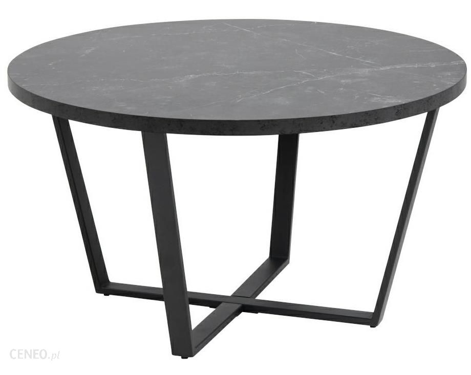 Designerski stolik kawowy na płozach Amble imitacja czarnego marmuru