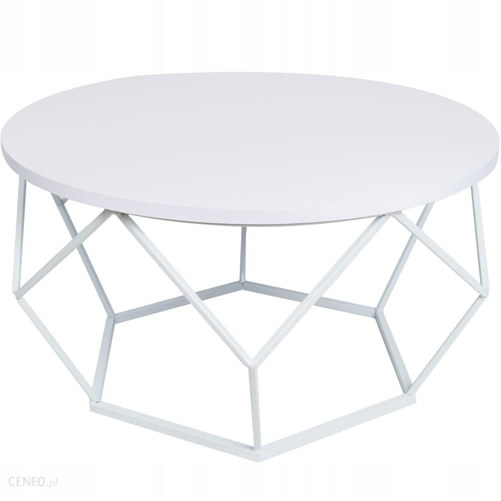 Geometryczny stolik kawowy biały Loft