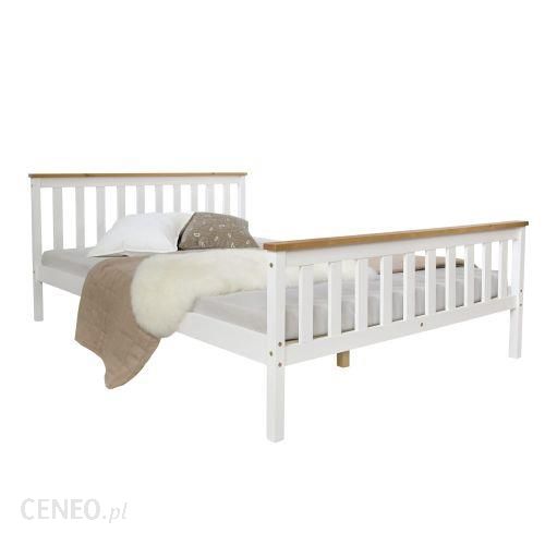 Łóżko drewniane białe podwójne 140 x 200 cm