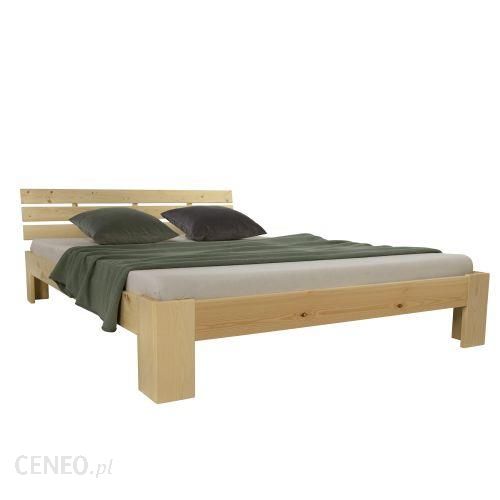 Łóżko podwójne drewniane 180 x 200 cm naturalne