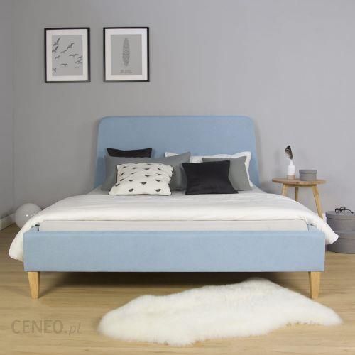 Łóżko podwójne tapicerowane 140x200 cm niebieskie