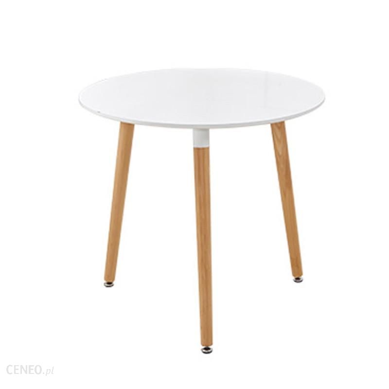 Nowoczesny stylowy okrągły stół biały 60cm