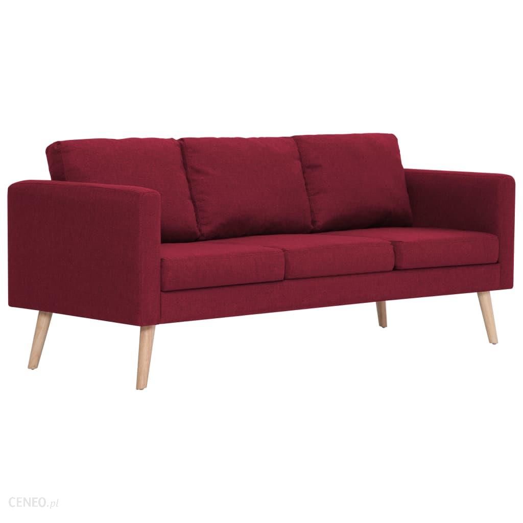 Sofa 3-Osobowa Tapicerowana Tkaniną Kolor Czerwonego Wina 13452-281364