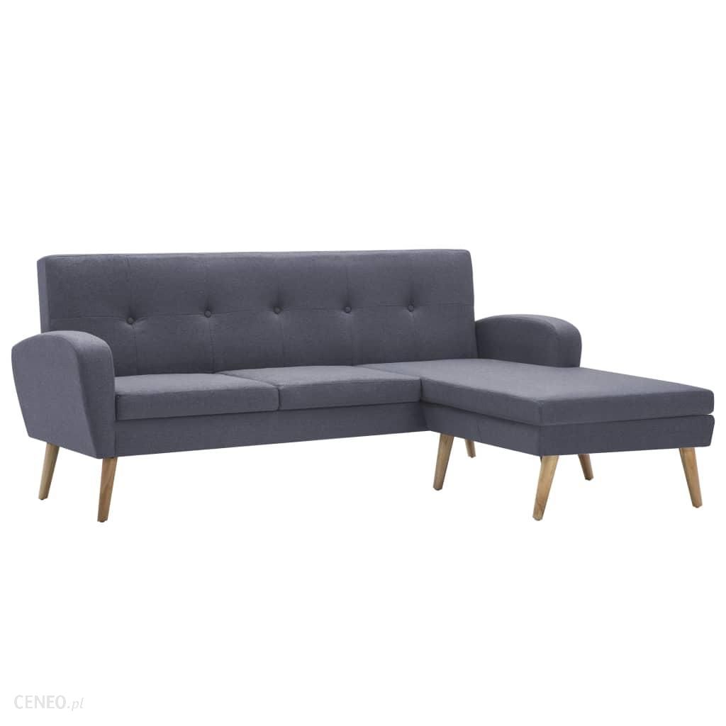 Sofa z leżanką obita tkaniną 186 x 136 x 79 cm jasnoszara