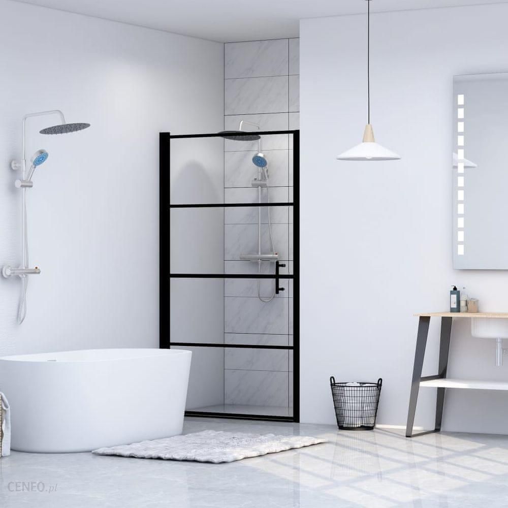 WEBHIDDENBRAND Drzwi prysznicowe hartowane szkło 81x195 cm czarne